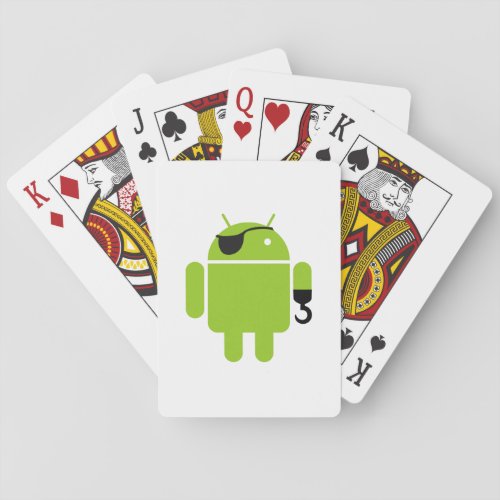 Android Robot Icon as a Pirate Poker Cards