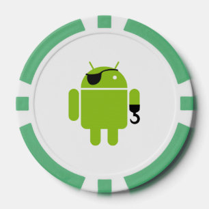 Android Robot Icon as a Pirate Poker Chips