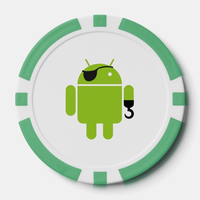 Android Robot Icon as a Pirate Poker Chips (Front)