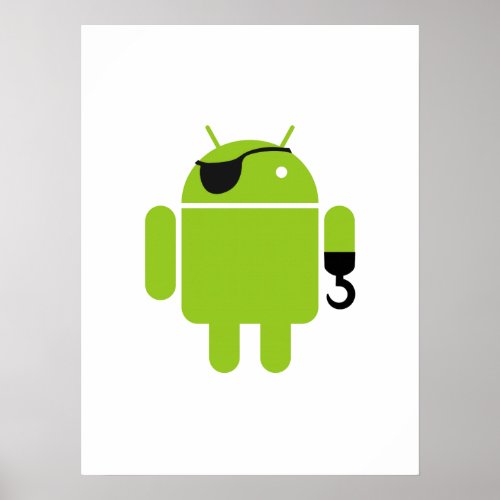 Android Robot Icon as a Pirate Poster