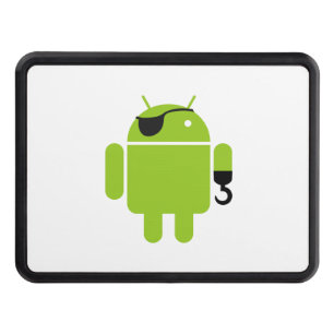 Android Robot Icon as a Pirate Trailer Hitch Cover