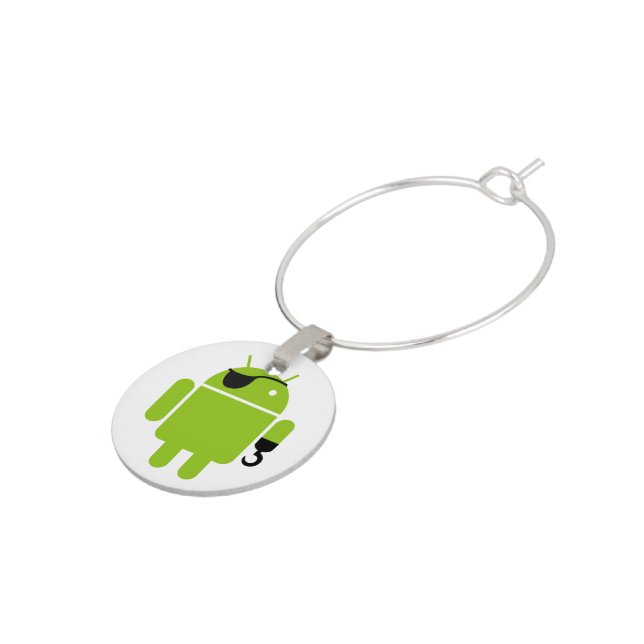 Android Robot Icon as a Pirate Wine Charm (Side)