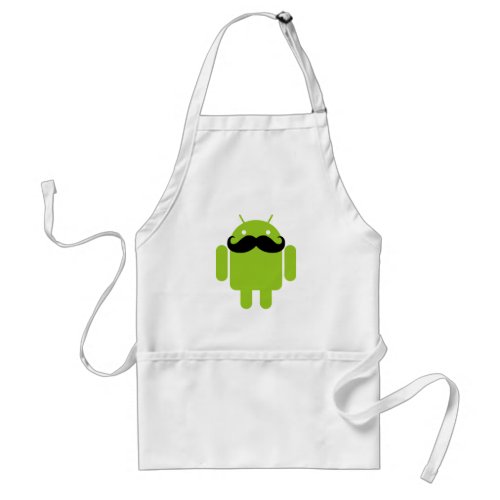 Android Robot Icon Mustache Adult Apron