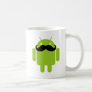 Android Robot Icon Mustache Coffee Mug