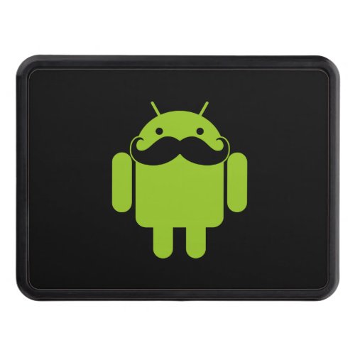 Android Robot Icon Mustache on Black Hitch Cover