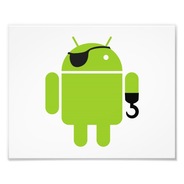 Android Robot Mighty Pirate Photo Print (Front)