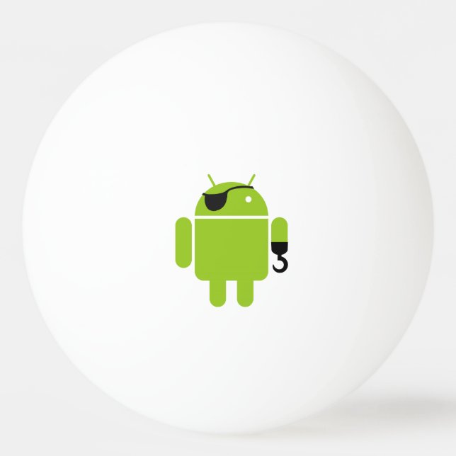 Android Robot Mighty Pirate Ping-Pong Ball (Front)
