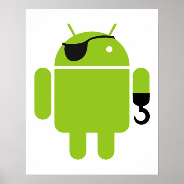 Android Robot Mighty Pirate Poster (Front)