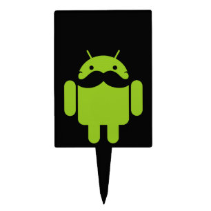 Android Robot Mustache Cake Topper