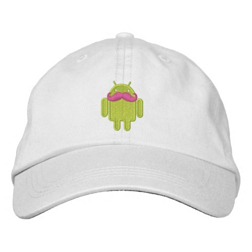 Android Robot Mustache Embroidery Embroidered Baseball Cap