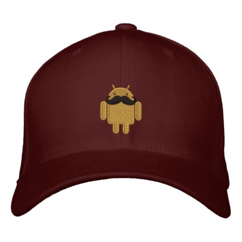 Android Robot Mustache Embroidery Embroidered Baseball Hat