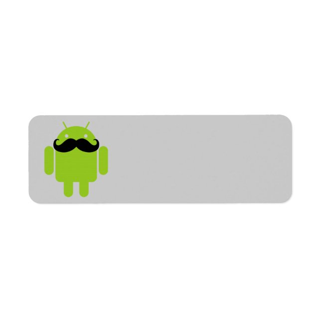 Android Robot Mustache Label (Front)