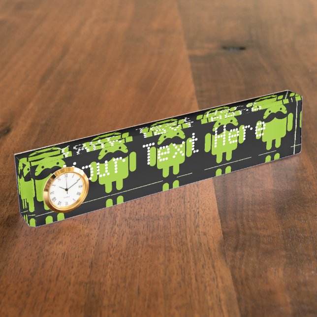 Android Robot Mustache Name Plate (Side)