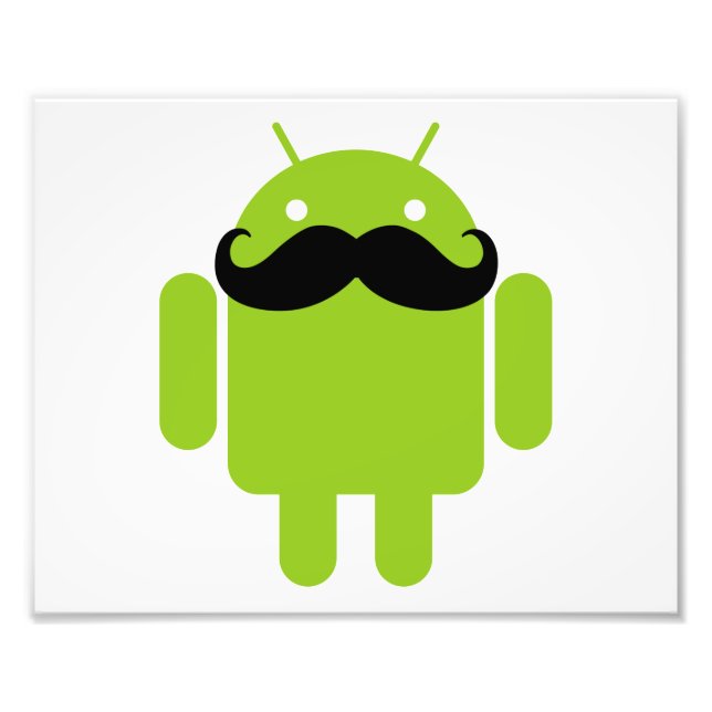 Android Robot Mustache Photo Print (Front)