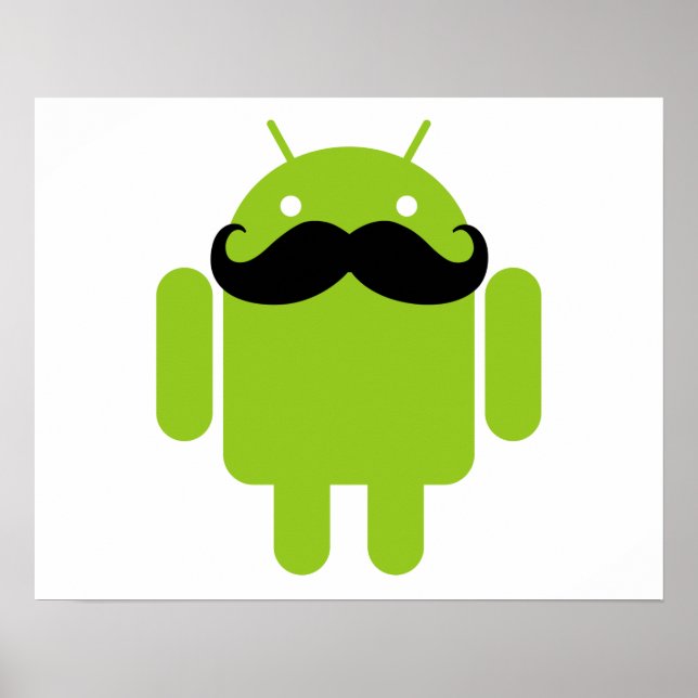 Android Robot Mustache Poster (Front)
