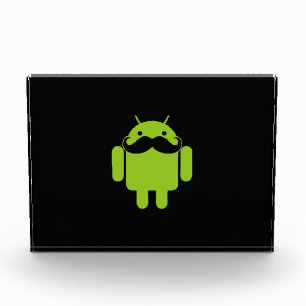 Android Robot Mustache Style on Black Award