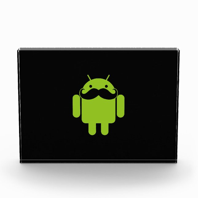 Android Robot Mustache Style on Black Award (Front)