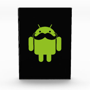Android Robot Mustache Style on Black Award