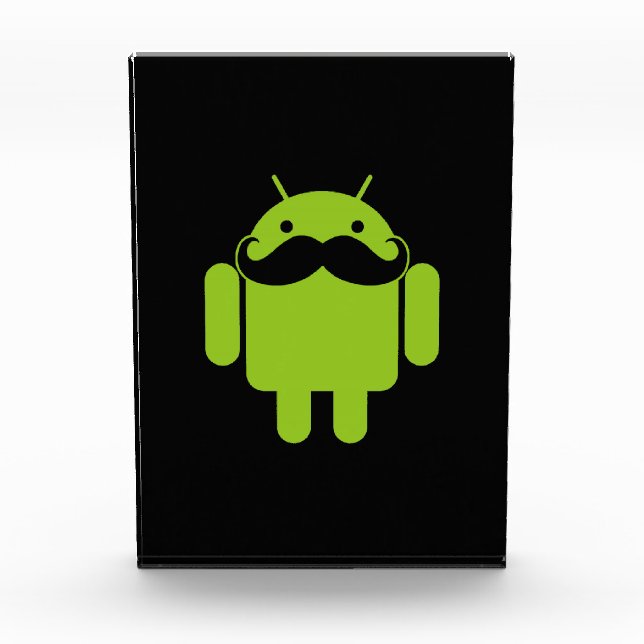 Android Robot Mustache Style on Black Award (Front)