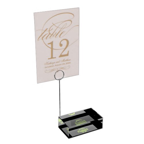 Android Robot Mustache Style on Black Table Number Holder