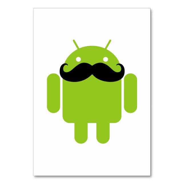 Android Robot Mustache Table Number (Front)
