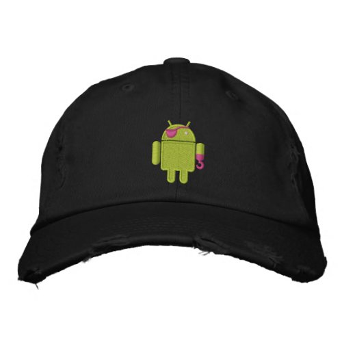 Android Robot Pirate Embroidery Embroidered Baseball Cap