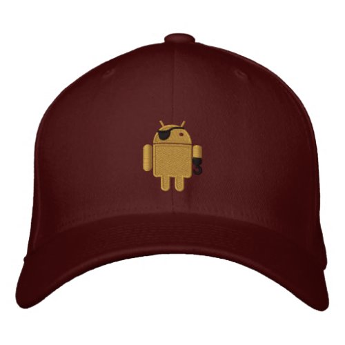 Android Robot Pirate Embroidery Embroidered Baseball Cap