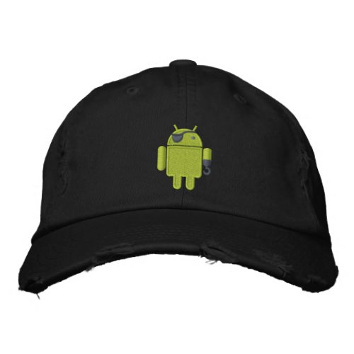 Android Robot Pirate Embroidery Embroidered Baseball Hat