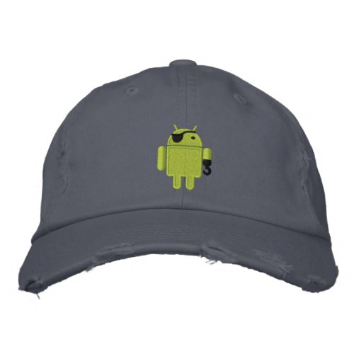 Android Robot Pirate Embroidery Embroidered Baseball Hat