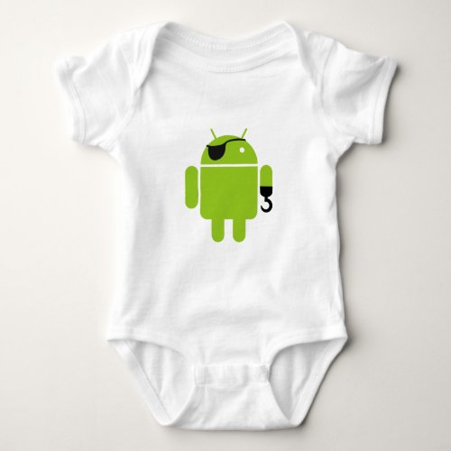 Android Robot Pirate Style Baby Bodysuit