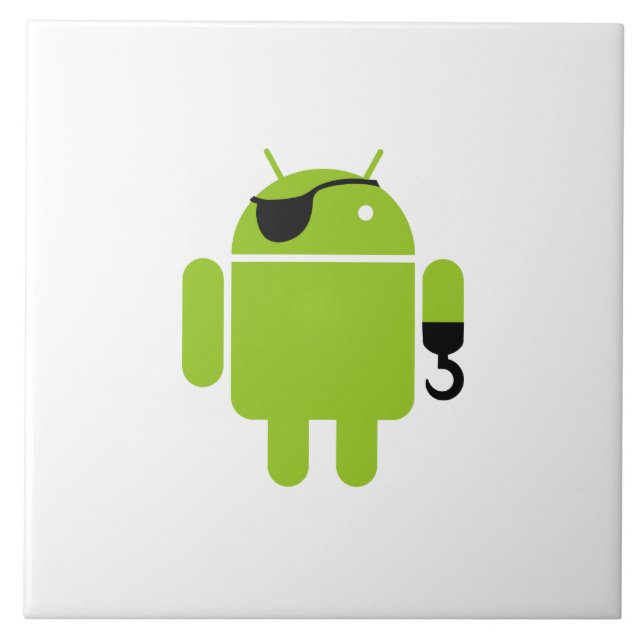 Android Robot Pirate Style Tile (Front)