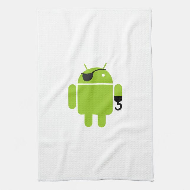 Android Robot Pirate Style Towel (Vertical)