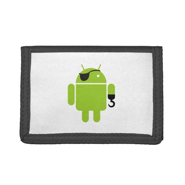 Android Robot Pirate Style Trifold Wallet (Front)