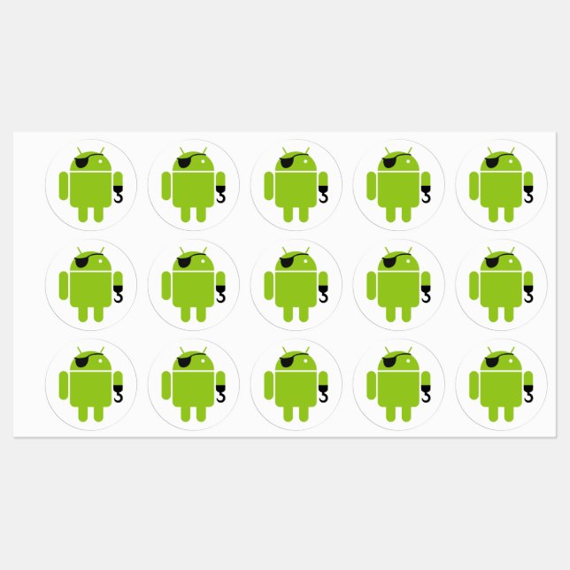 Android Robot Pirates Labels (Sheet)