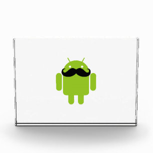Android Robot Whimsical Mustache Style Acrylic Award