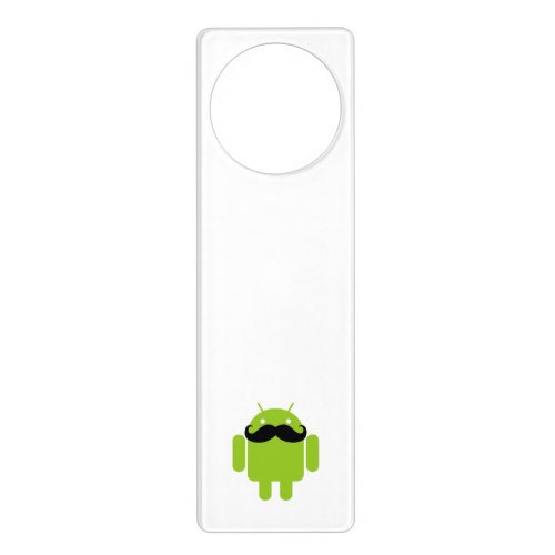 Android Robot Whimsical Mustache Style Door Hanger