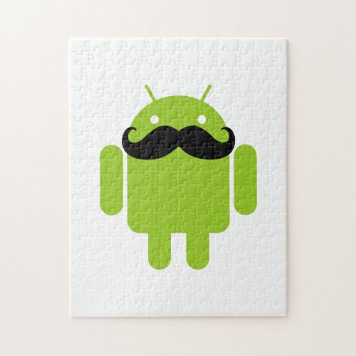 Android Robot Whimsical Mustache Style Jigsaw Puzzle