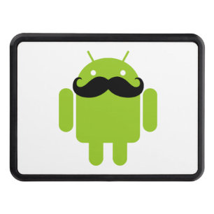 Android Robot Whimsical Mustache Style Trailer Hitch Cover
