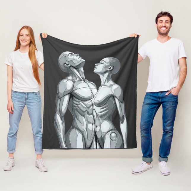 Android Union: Cyborg Couple Fleece Blanket (In Situ)