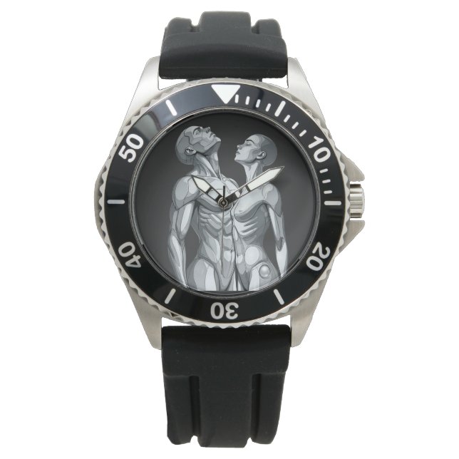 Android Union: Cyborg Couple Sport Wrist Watch (Front)