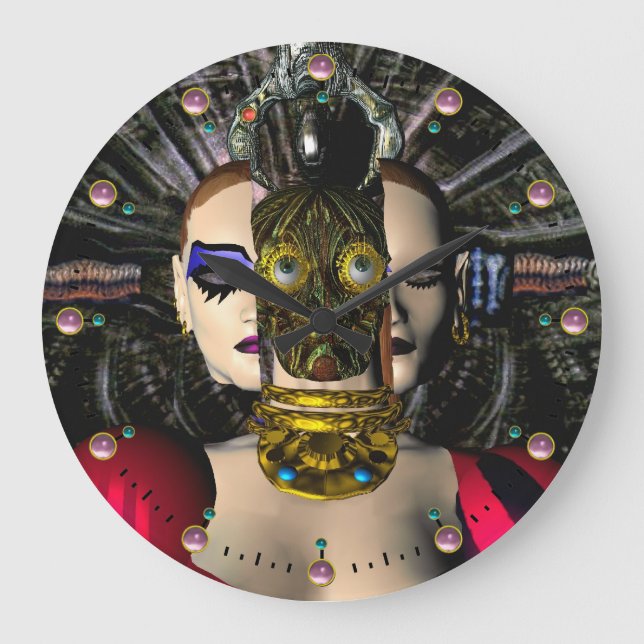 ANDROID XENIA SPACESHIP PILOT Science Fiction Large Clock (Front)