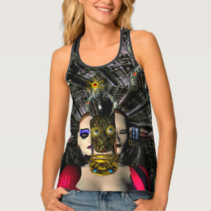 ANDROID XENIA SPACESHIP PILOT Science Fiction Tank Top