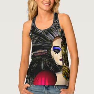 ANDROID XENIA SPACESHIP PILOT Science Fiction Tank Top