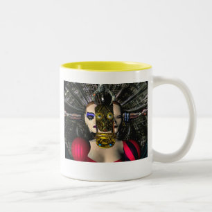 ANDROID XENIA SPACESHIP PILOT,Science Fiction Two-Tone Coffee Mug