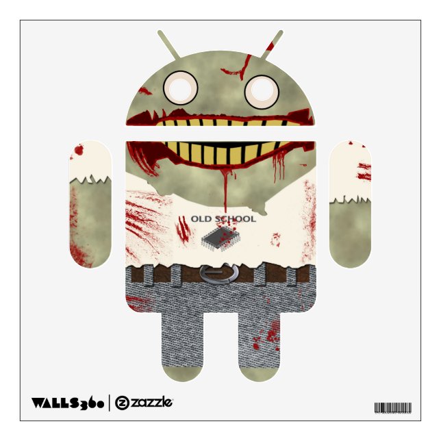 Android Zombie Wall Sticker (Front)