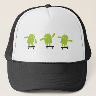 androids-skateboard trucker hat