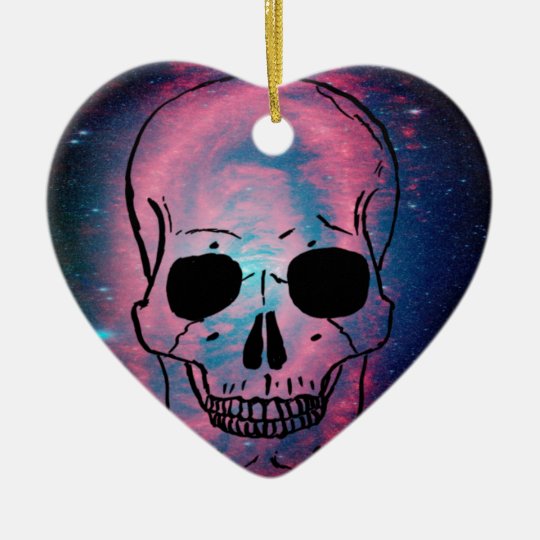 andromeda and skull ceramic ornament