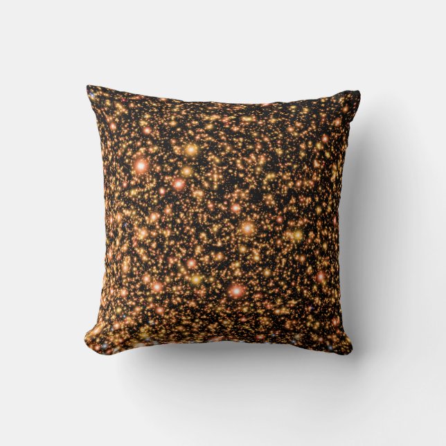 Andromeda Black Hole Gold Stars - Artist Concept Throw Pillow (Front)