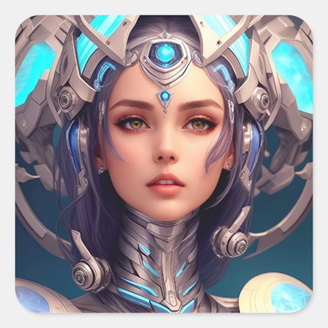 Andromeda Cyborg Square Sticker (Front)