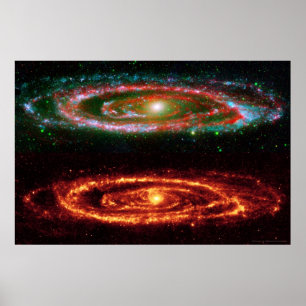 Andromeda Galaxy in Red-UV 36x24 (36x24) Poster